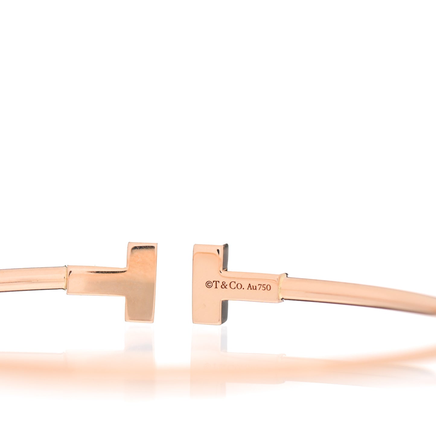 18K Rose Gold Narrow T Wire Bracelet