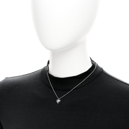Tiffany 18K White Gold Diamond Cut Out Heart Pendant Necklace 2 of 6