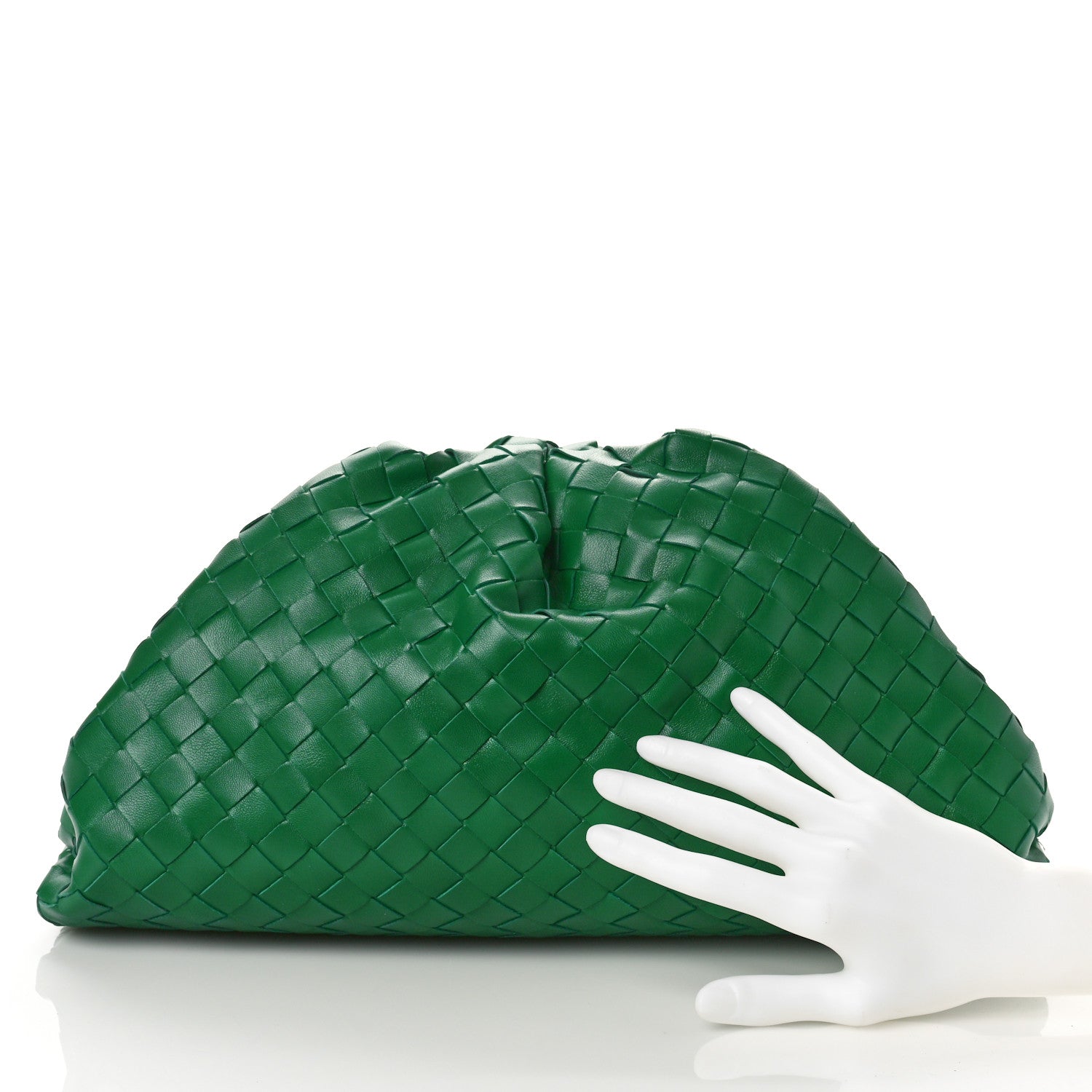 Bottega Veneta Nappa Maxi Intrecciato The Pouch Oversized Clutch Racing Green 2 of 10