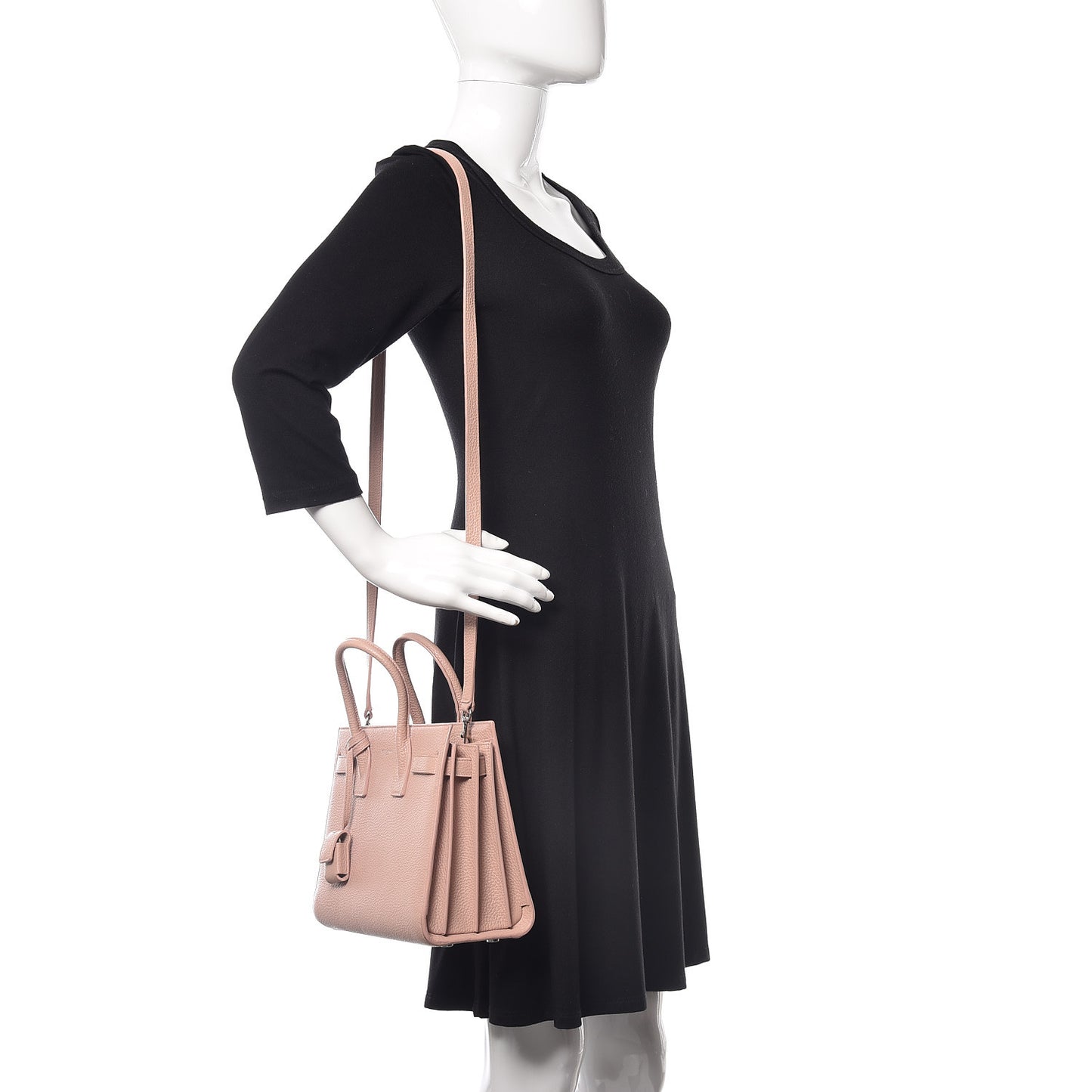 Grained Calfskin Baby Sac De Jour Antique Rose