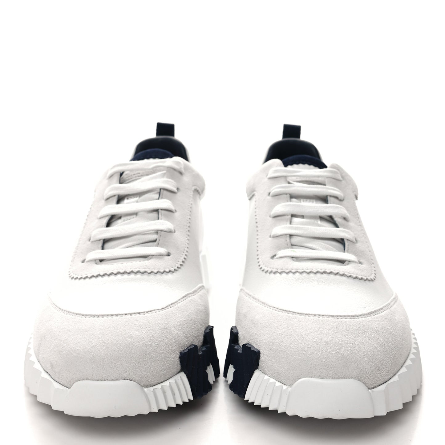 Goatskin Suede Mens Bouncing Sneakers 43 White