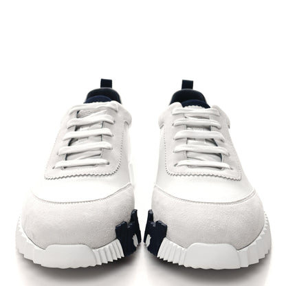Hermes Goatskin Suede Mens Bouncing Sneakers 43 White 2 of 8