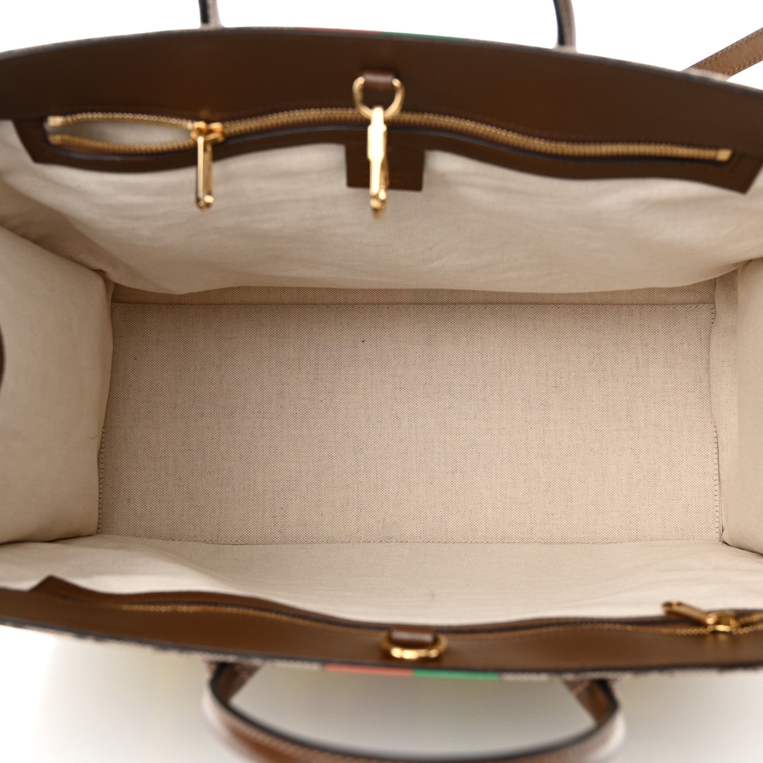 Gucci GG Supreme Monogram Fake/Not Large Retro Interlocking G Tote Bag Beige Brown Sugar 5 of 12