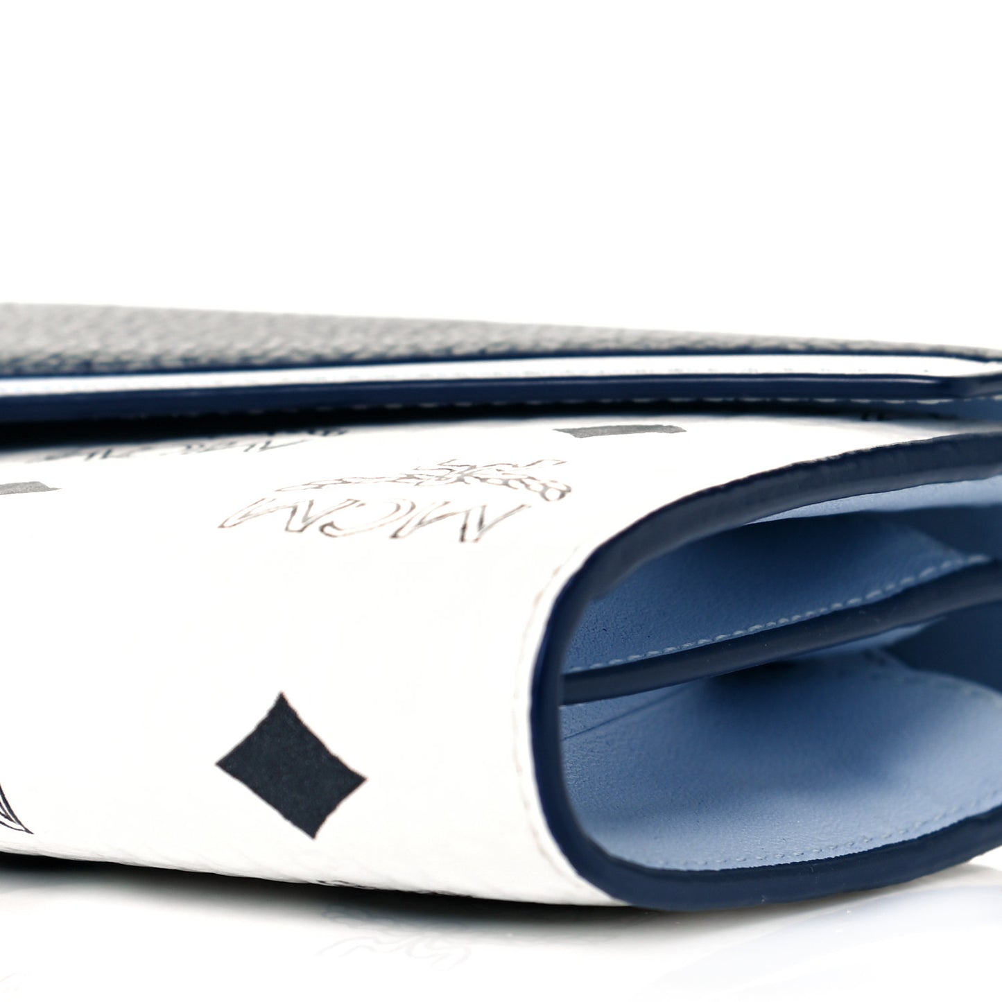 Calfskin Visetos Monogram Millie Color Block Crossbody Bag White Mood Indigo