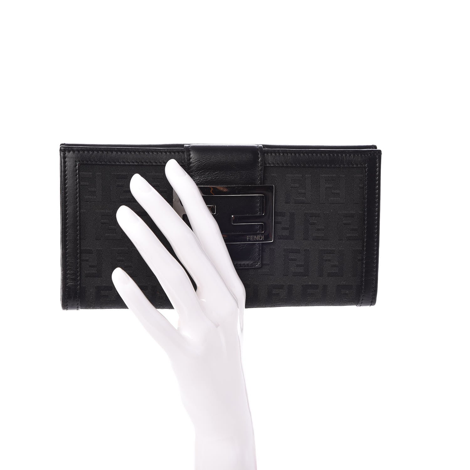 Fendi Zucchino Long Wallet Black 2 of 9