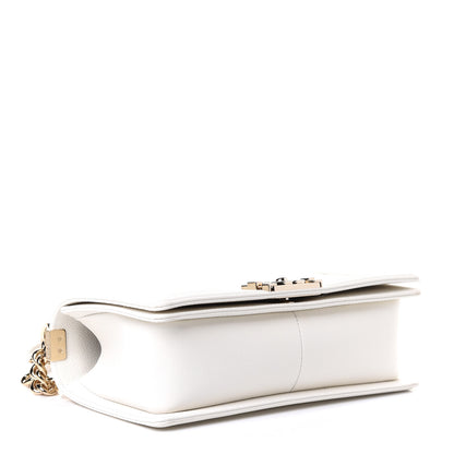 Chanel Caviar Quilted Medium Boy Flap White 6 of 10