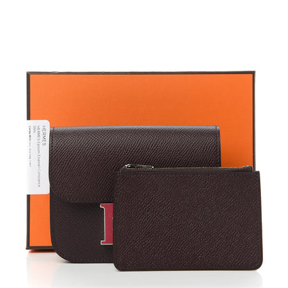 Hermes Epsom Enamel Constance Slim Wallet Rouge Sellier Framboise 11 of 11