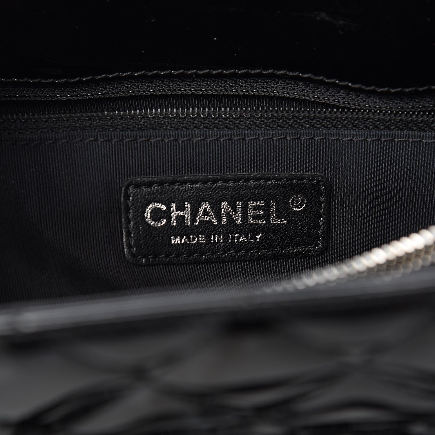 Chanel Patent Quilted Grand Shopping Tote GST Black 6 of 14