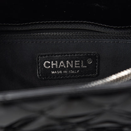 Chanel Patent Quilted Grand Shopping Tote GST Black 6 of 14