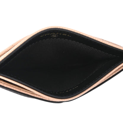 Chanel Caviar Quilted Filigree Card Holder Beige Black 4 of 5