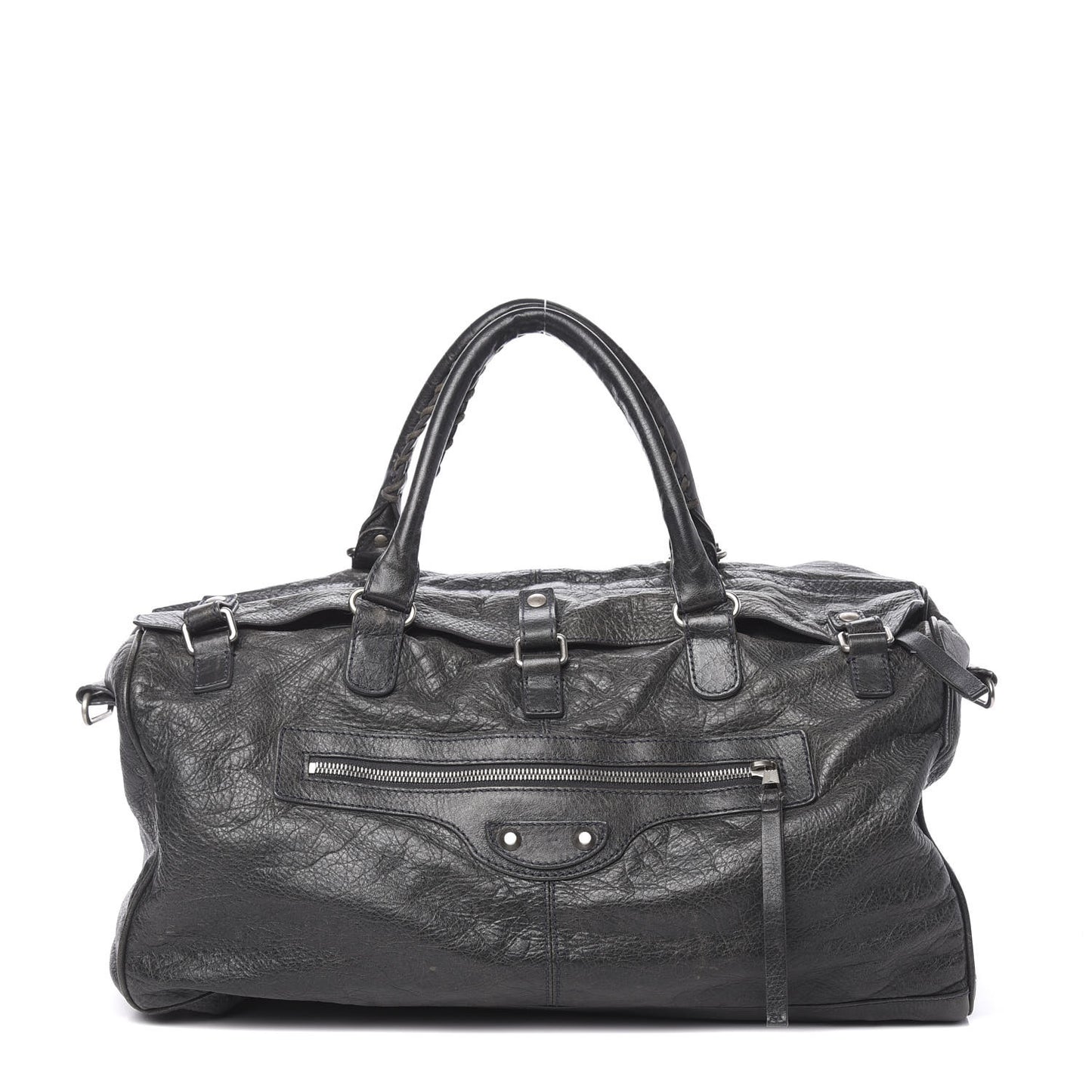 Agneau Classic Hardware Small Squash Duffel Bag Anthracite