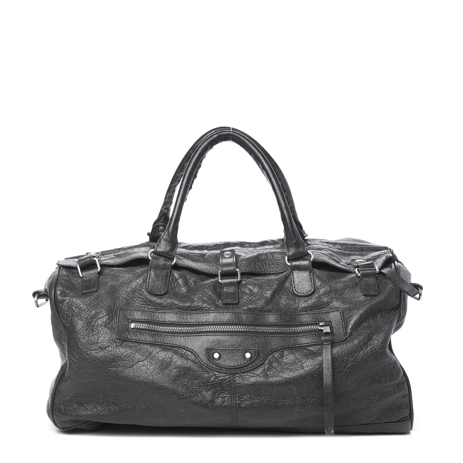 Balenciaga Agneau Classic Hardware Small Squash Duffel Bag Anthracite 1 of 24