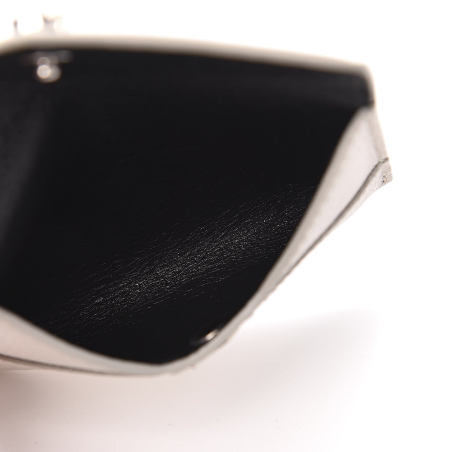 Calfskin Skull Envelope Card Holder Off White