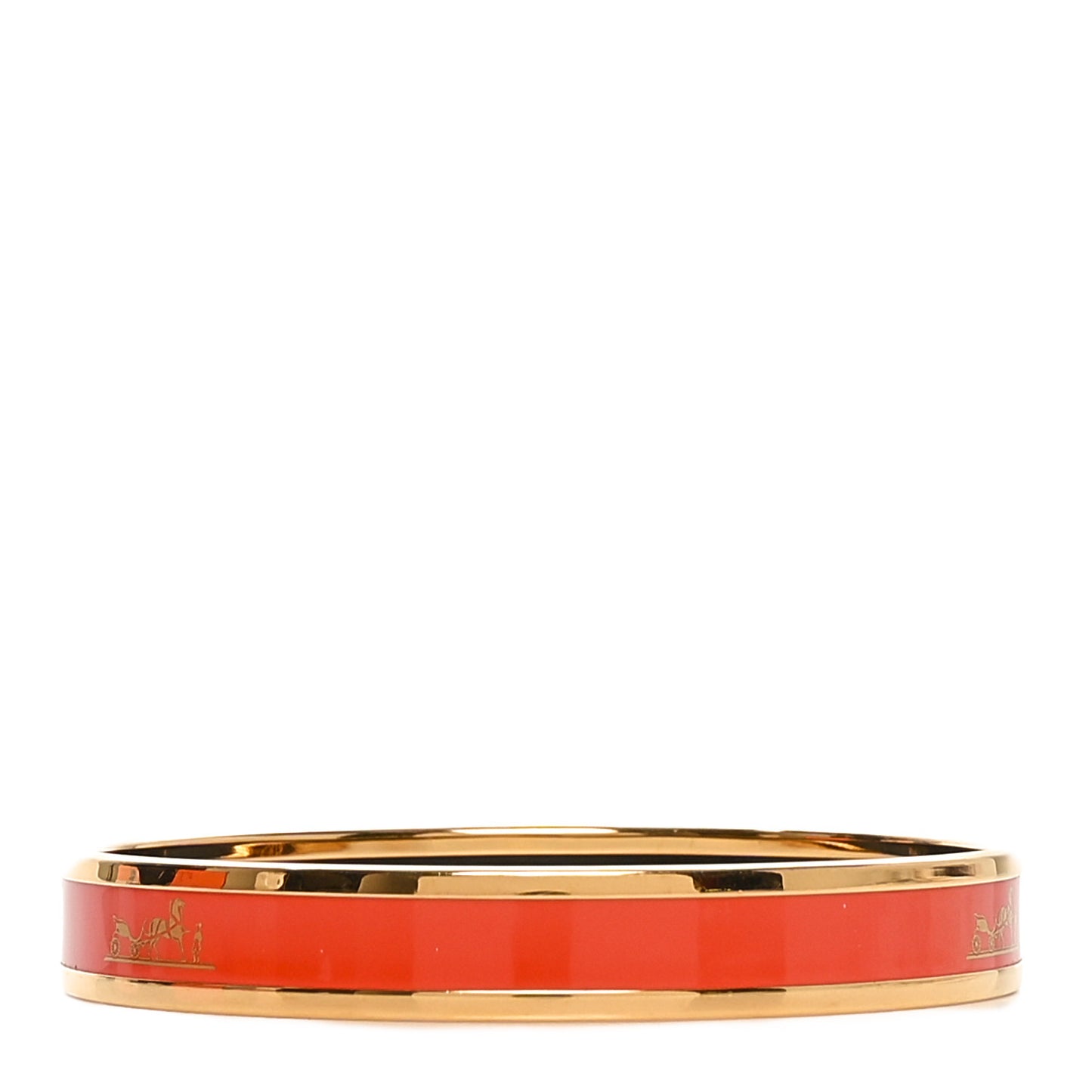 Enamel Printed Narrow Caleche Bracelet 65 Orange