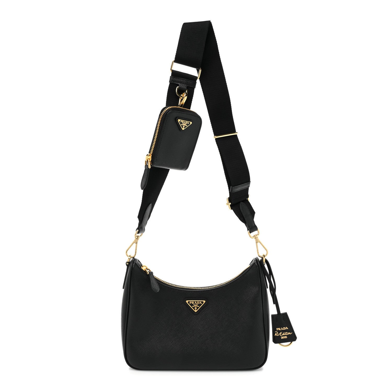 Prada Saffiano Lux Re-Edition 2005 Shoulder Bag Black 1 of 9