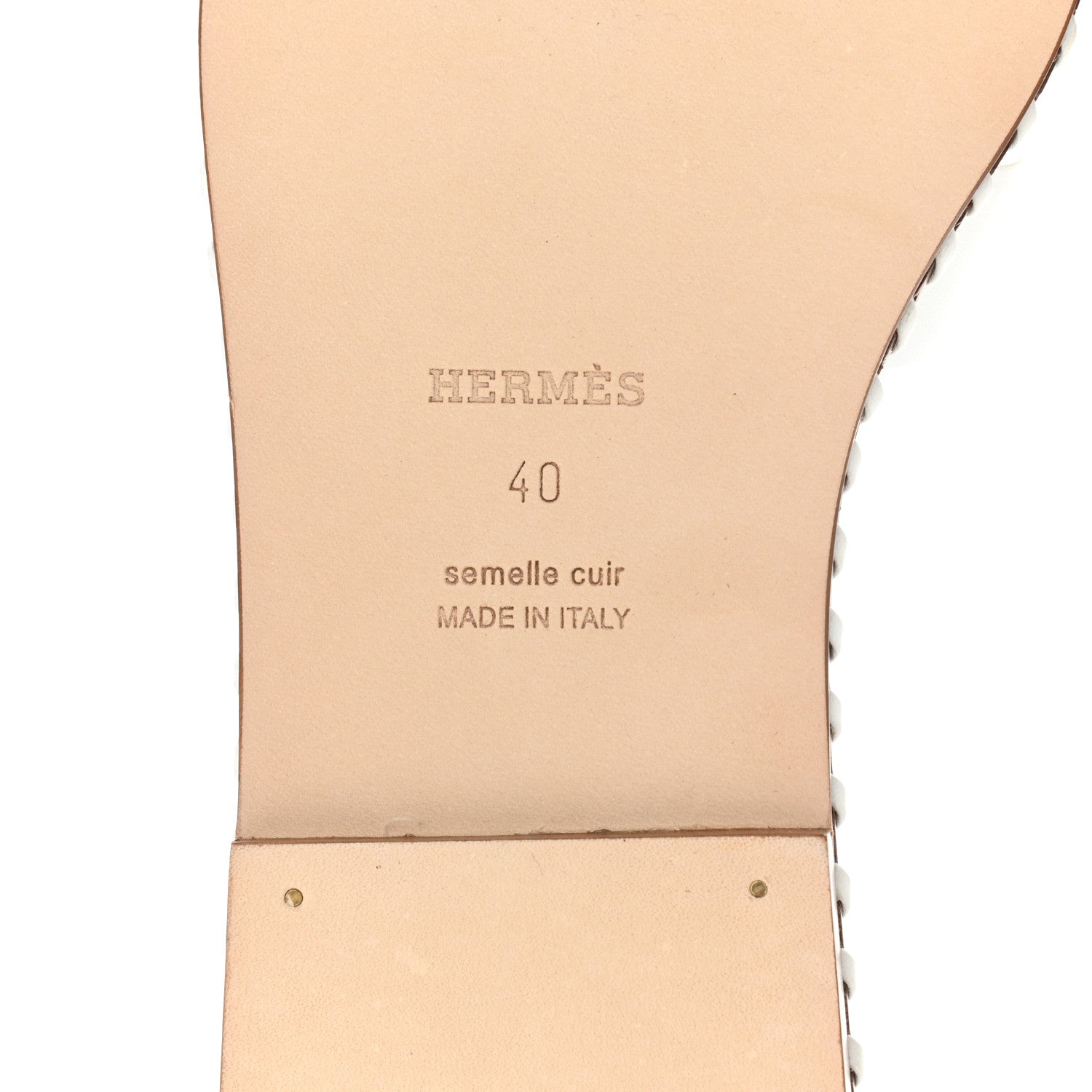 Hermes Calfskin Braided Oran Sandals 40 White 7 of 10