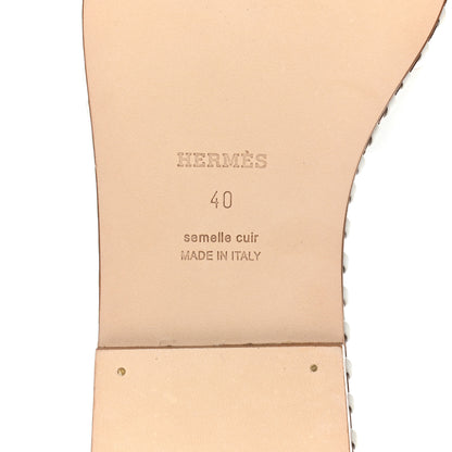 Hermes Calfskin Braided Oran Sandals 40 White 7 of 10