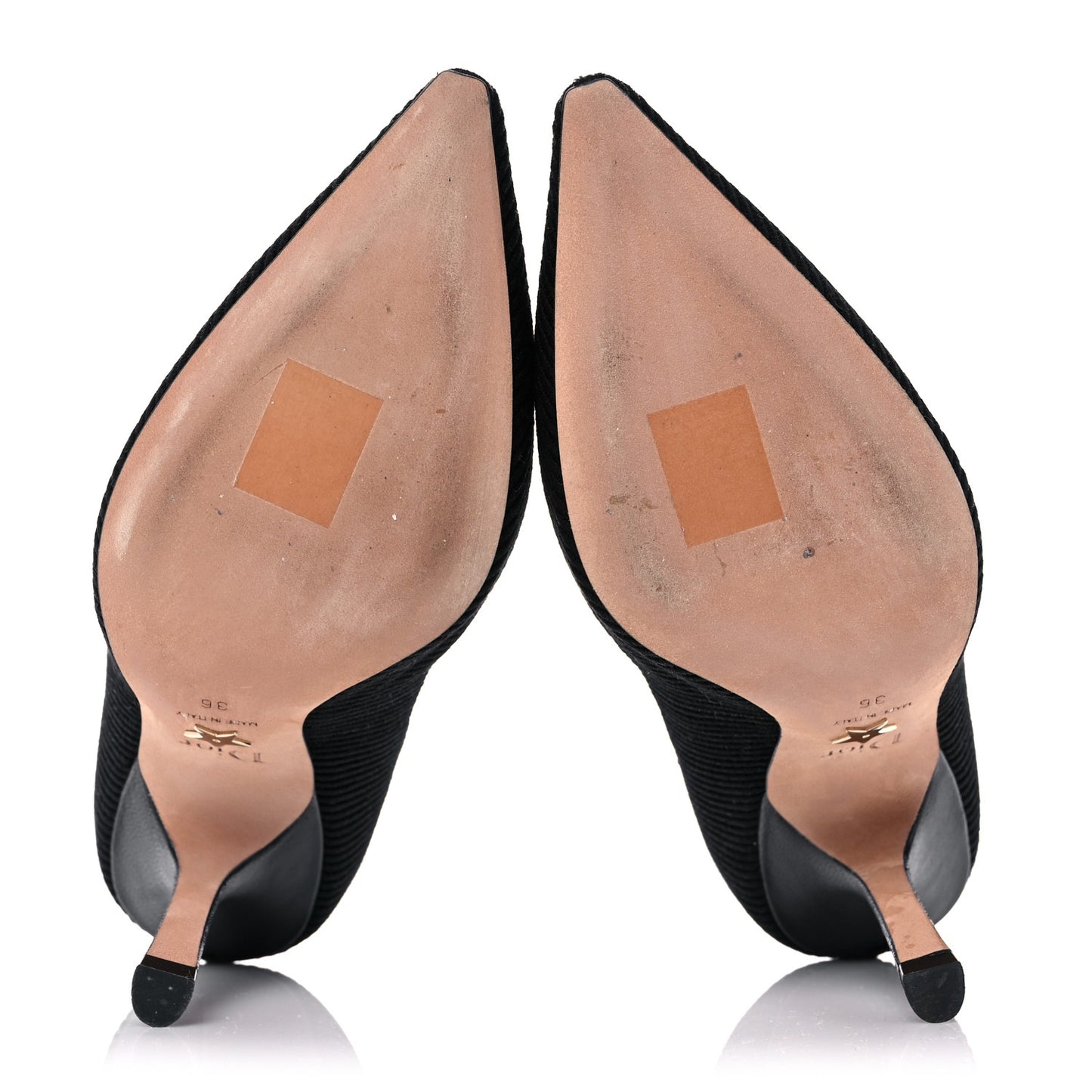 Technical Canvas Ribbon Embroidered J'Adior 100mm Pumps 36 Black