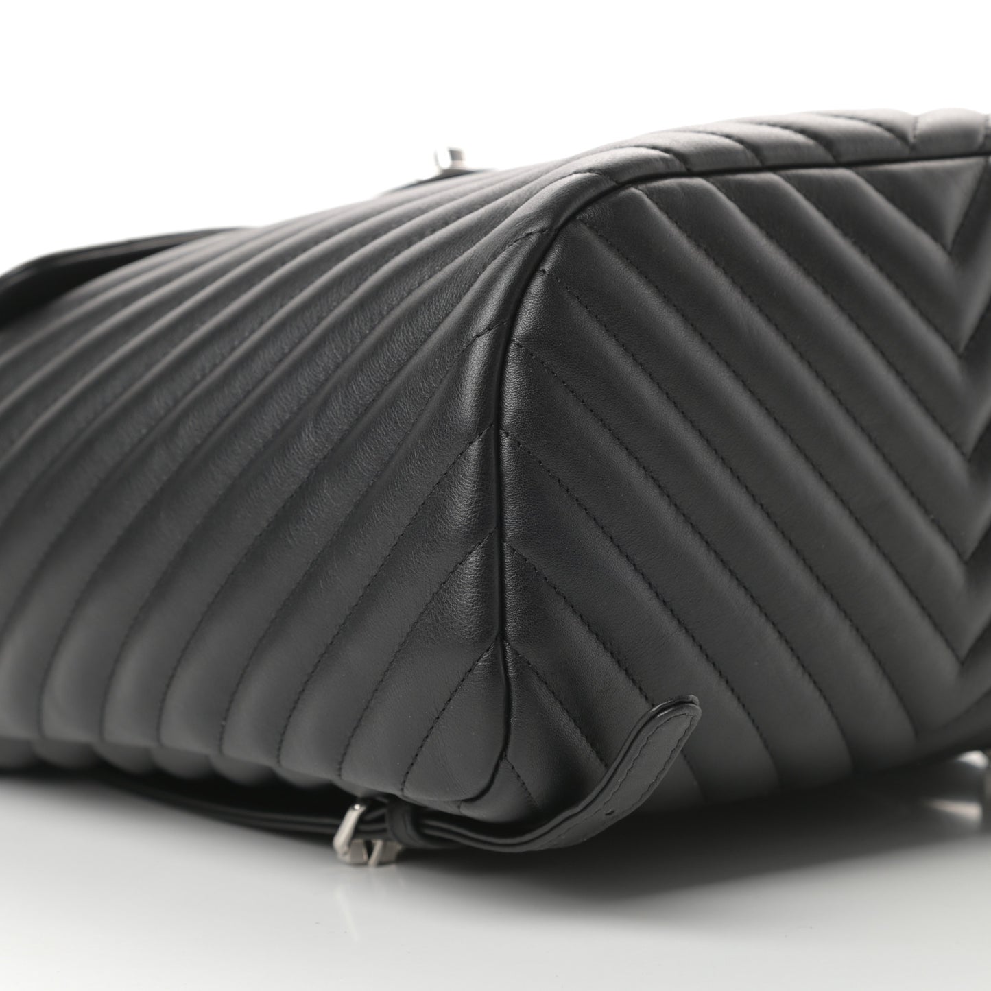 Calfskin Chevron Quilted Large Urban Spirit Backpack Black