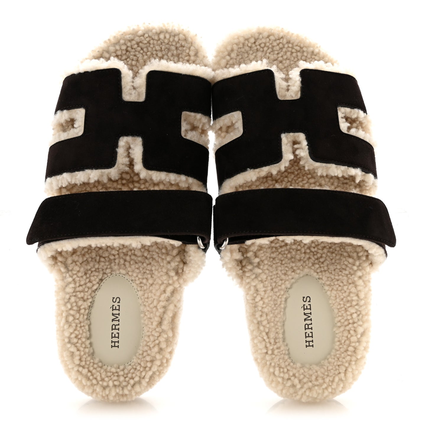 Suede Goatskin Woolskin Womens Chypre Sandals 39.5 Marron Ebene