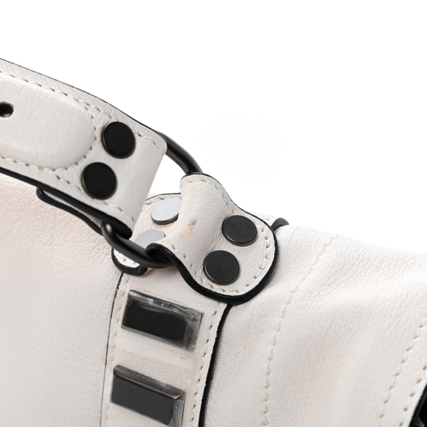 Buffalo Stud Medium PS1 Satchel White