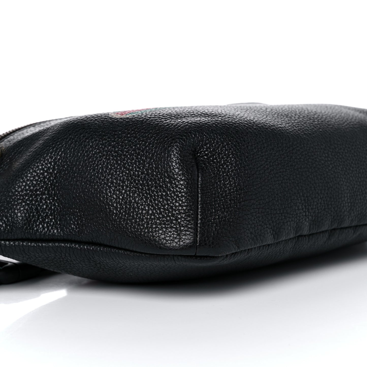 Grained Calfskin Logo Belt Bag Black