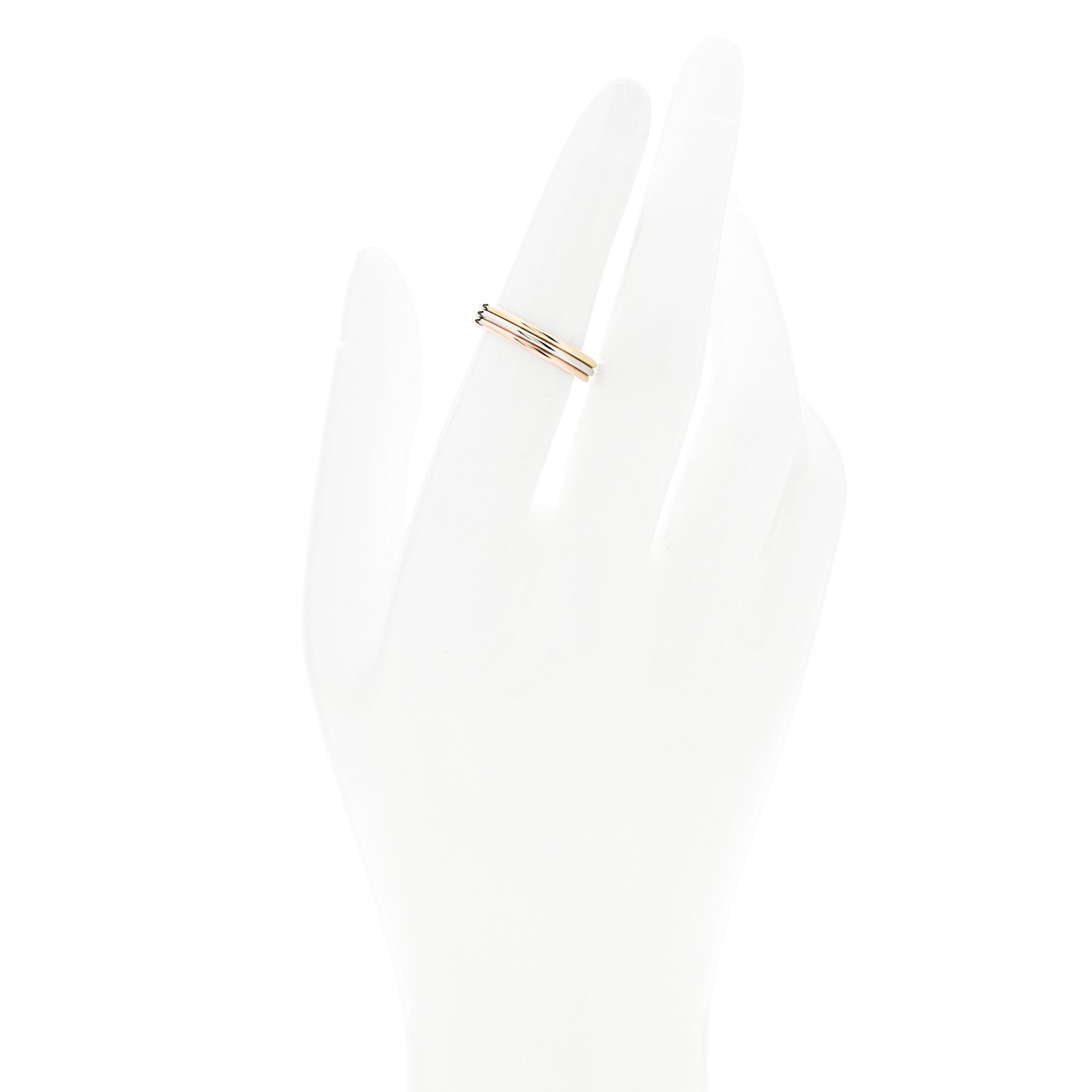 Cartier 18K Pink White Yellow Gold 4mm Trinity Wedding Band Ring 52 6 2 of 7
