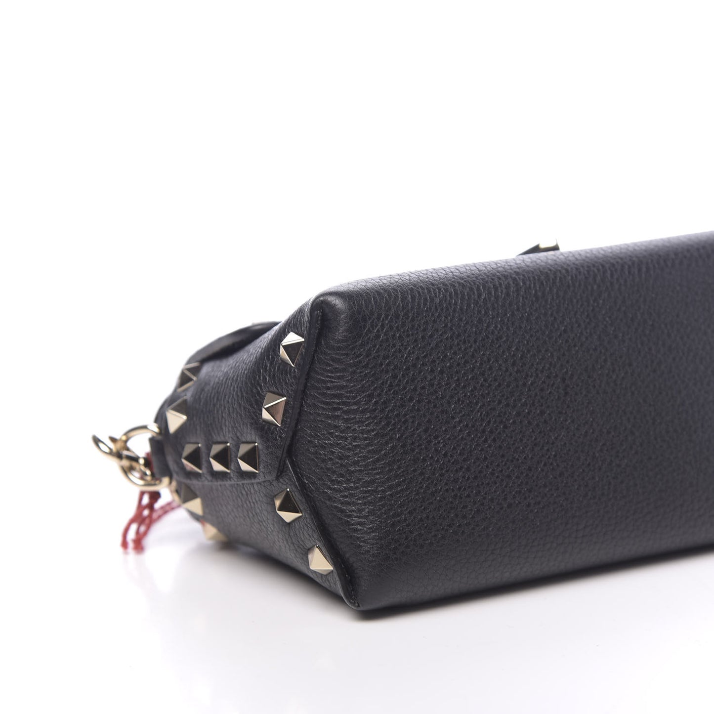 Pebbled Calfskin Mini Rockstud Crossbody Bag Black