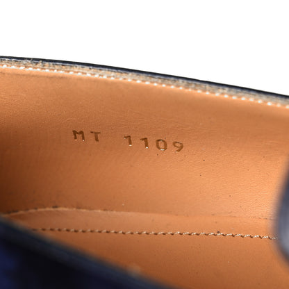 Louis Vuitton Waxed Calfskin Mens Vendome Loafers 7.5 Blue 8 of 8