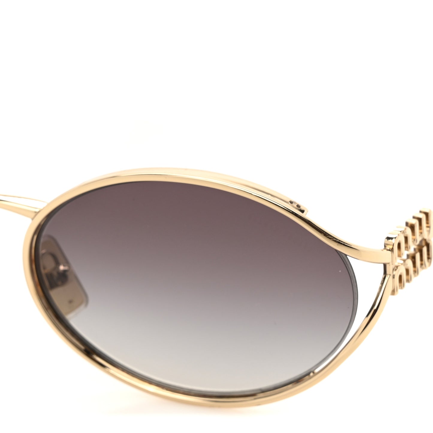 Metal Oval Sunglasses SMU52Y Black Gold