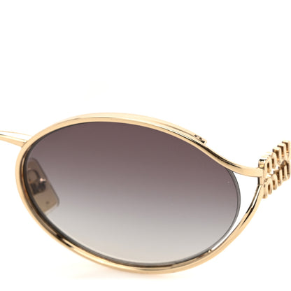 Miu Miu Metal Oval Sunglasses SMU52Y Black Gold 7 of 8