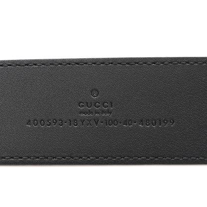 Gucci Azalea Calfskin Enamel Monochrome Double G Belt 100 40 Black 5 of 5