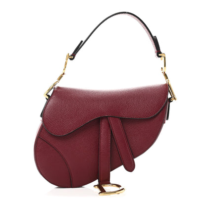 Christian Dior Grained Calfskin Mini Saddle Bag Red 1 of 9