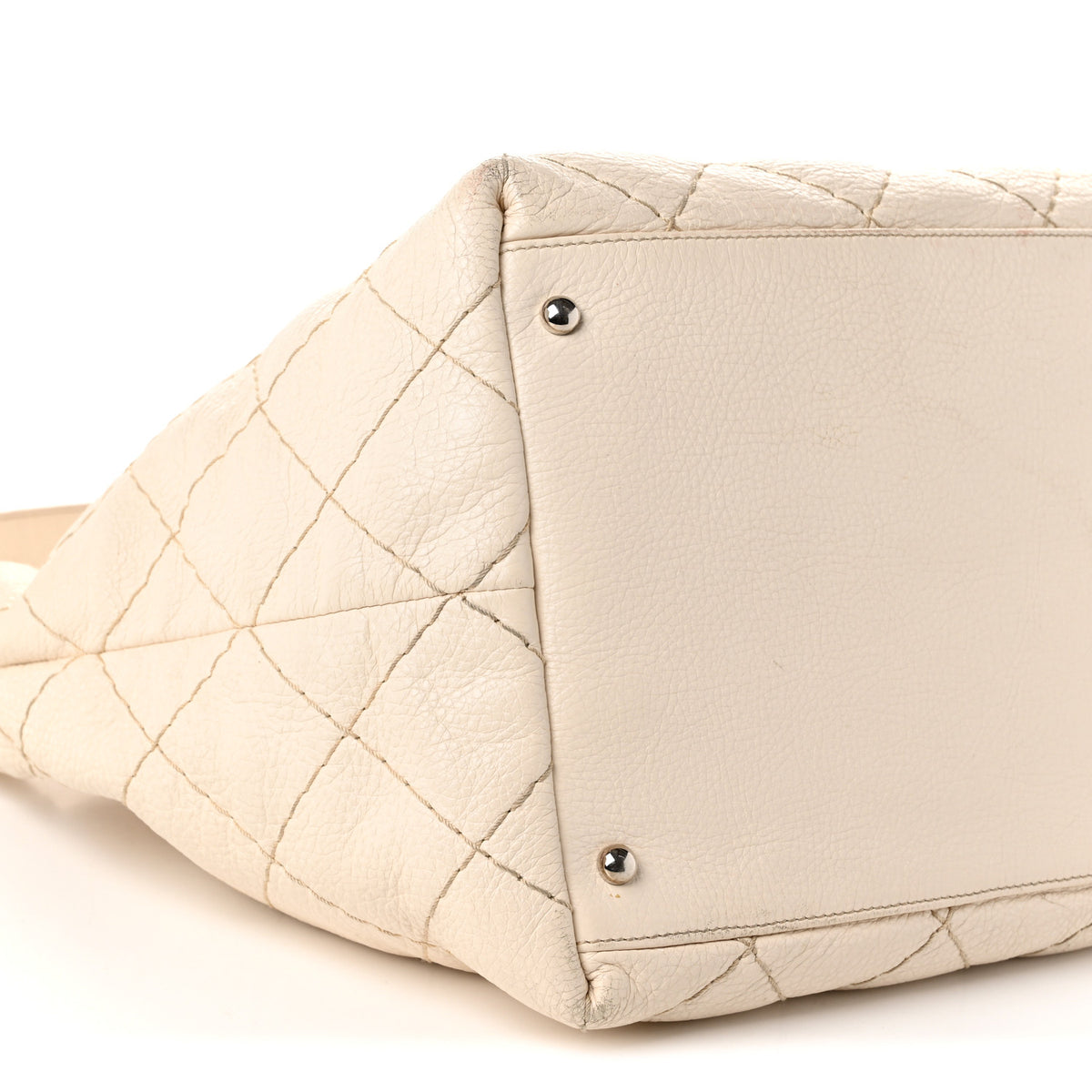 Chanel Glazed Calfskin On The Road Drawstring Tote Ivory 16 of 23