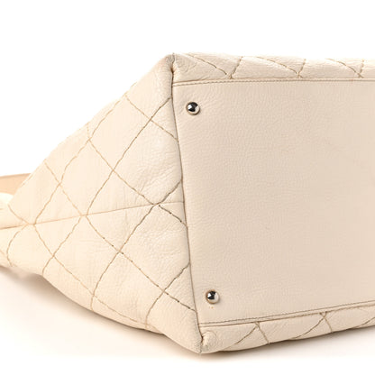 Chanel Glazed Calfskin On The Road Drawstring Tote Ivory 16 of 23