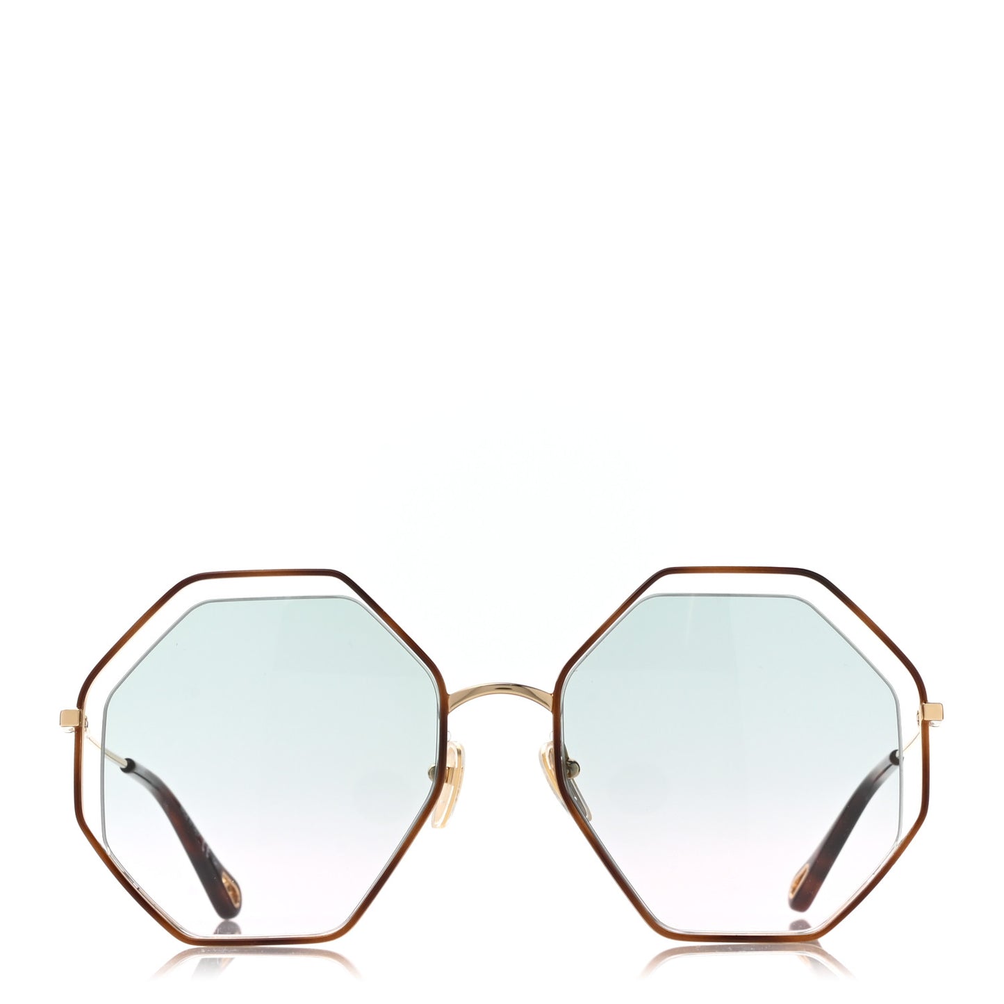 Poppy Octagonal Sunglasses CH0046S Havana Green Rose