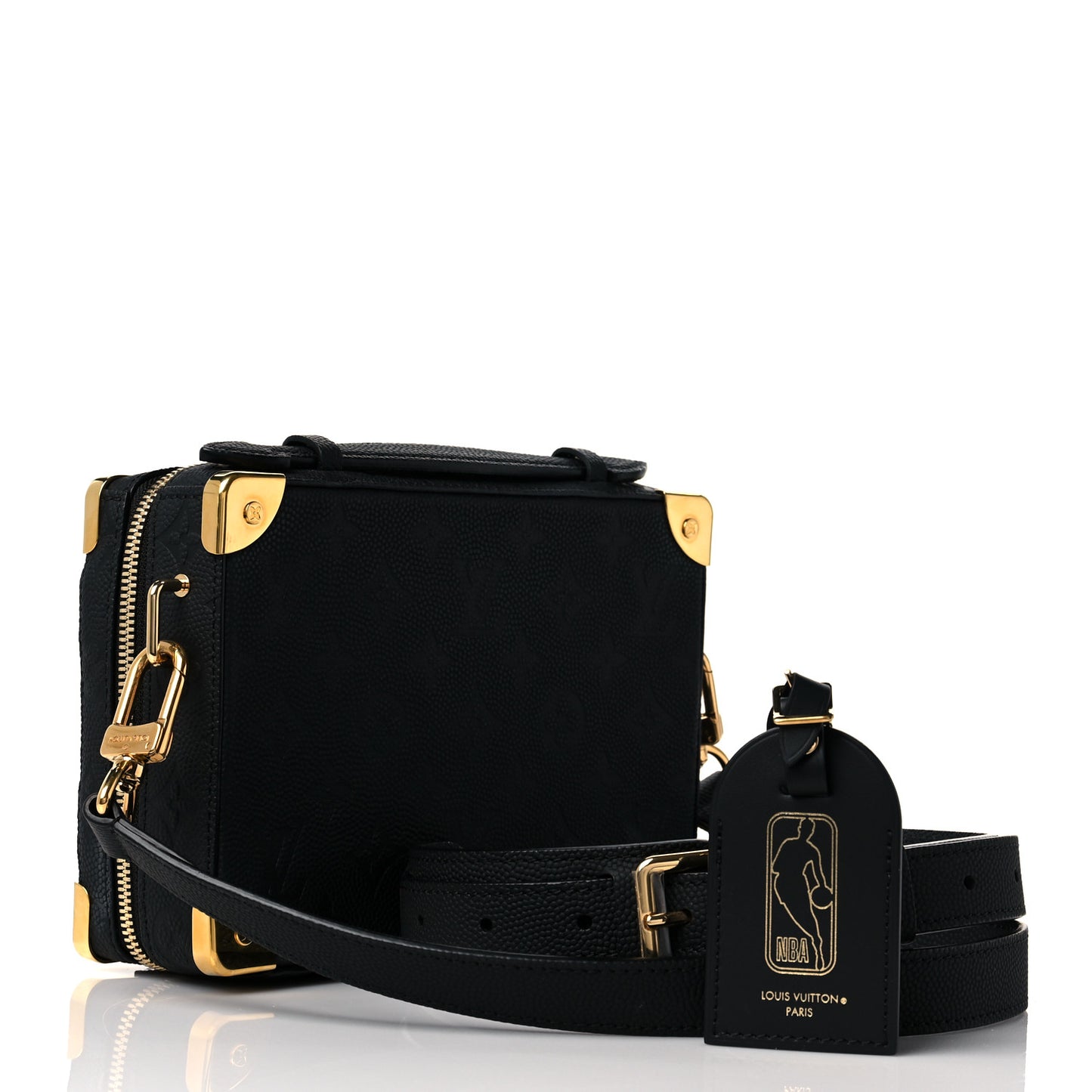 X NBA Grained Calfskin Monogram Handle Trunk Black