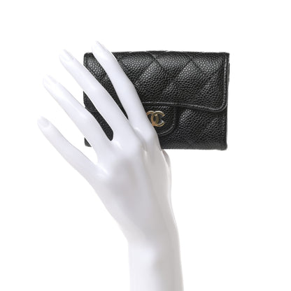 Chanel Caviar Quilted Flap Card Holder Wallet Black 2 of 9