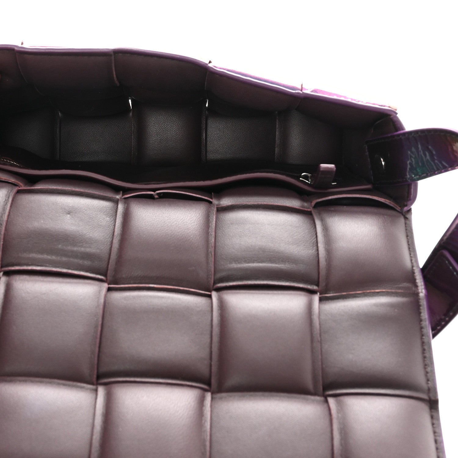 Bottega Veneta Glossy Nail Polish Nappa Maxi Intreccio Padded Cassette Crossbody Bag Holographic 5 of 11