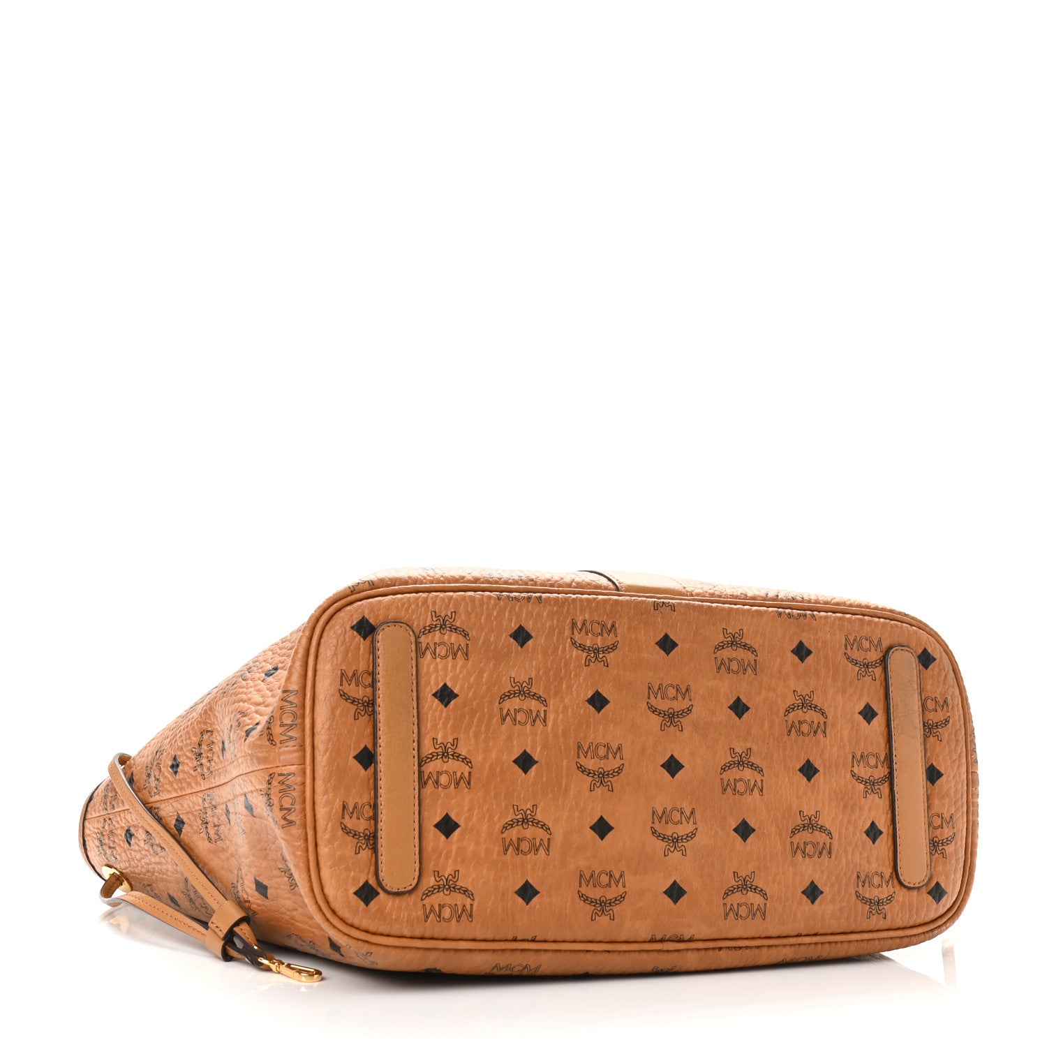 MCM Visetos Medium Project Reversible Shopper Tote Cognac 6 of 15