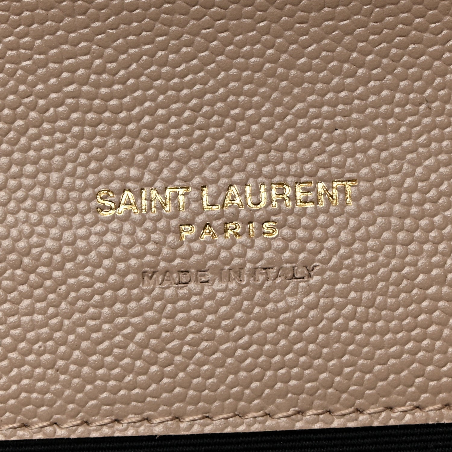 Saint Laurent Grain De Poudre Matelasse Chevron Monogram Envelope Clutch Dark Beige 6 of 8
