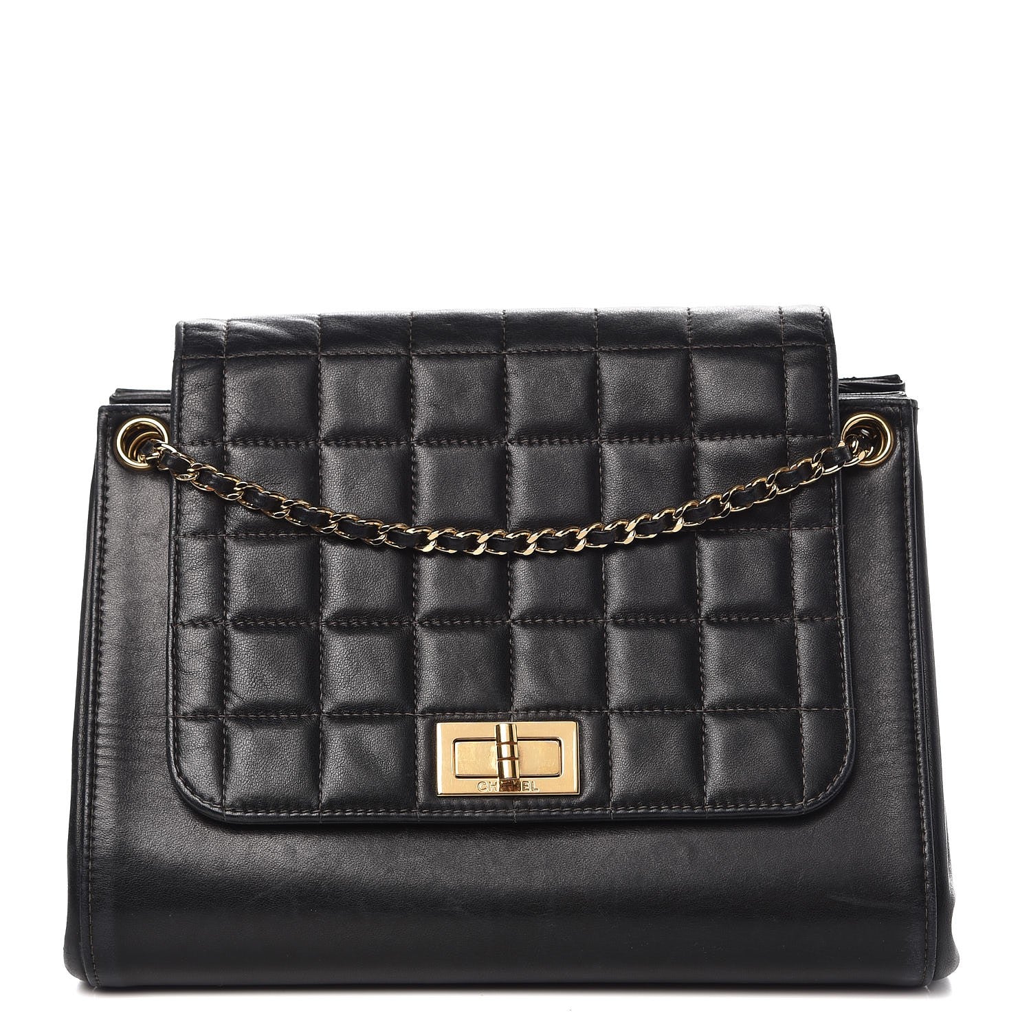 Chanel Lambskin Chocolate Bar Accordion Flap Black 1 of 10
