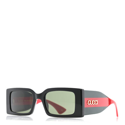 Gucci Acetate Web Frame Rectangle Sunglasses GG1860S Black Multicolor 1 of 7