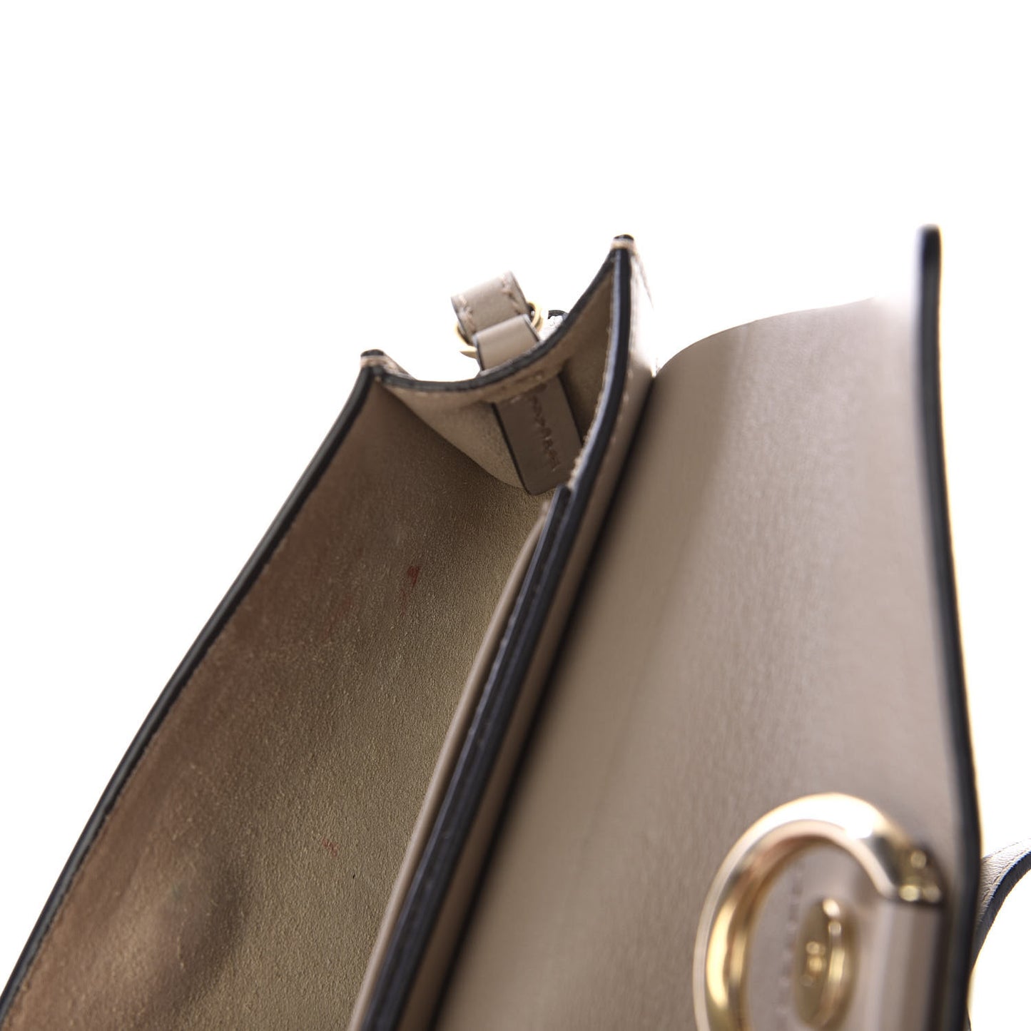 Suede Calfskin Mini Faye Shoulder Bag Motty Grey