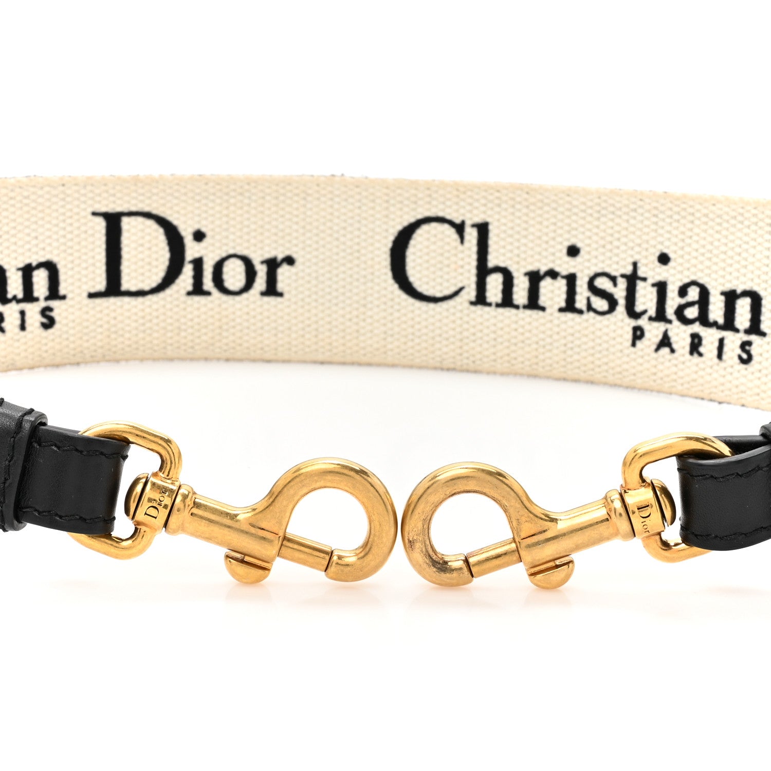 Christian Dior Canvas Houndstooth Embroidered 30 Montaigne Shoulder Strap Black White 3 of 5