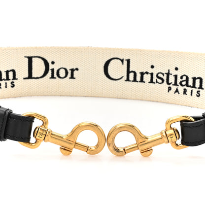 Christian Dior Canvas Houndstooth Embroidered 30 Montaigne Shoulder Strap Black White 3 of 5