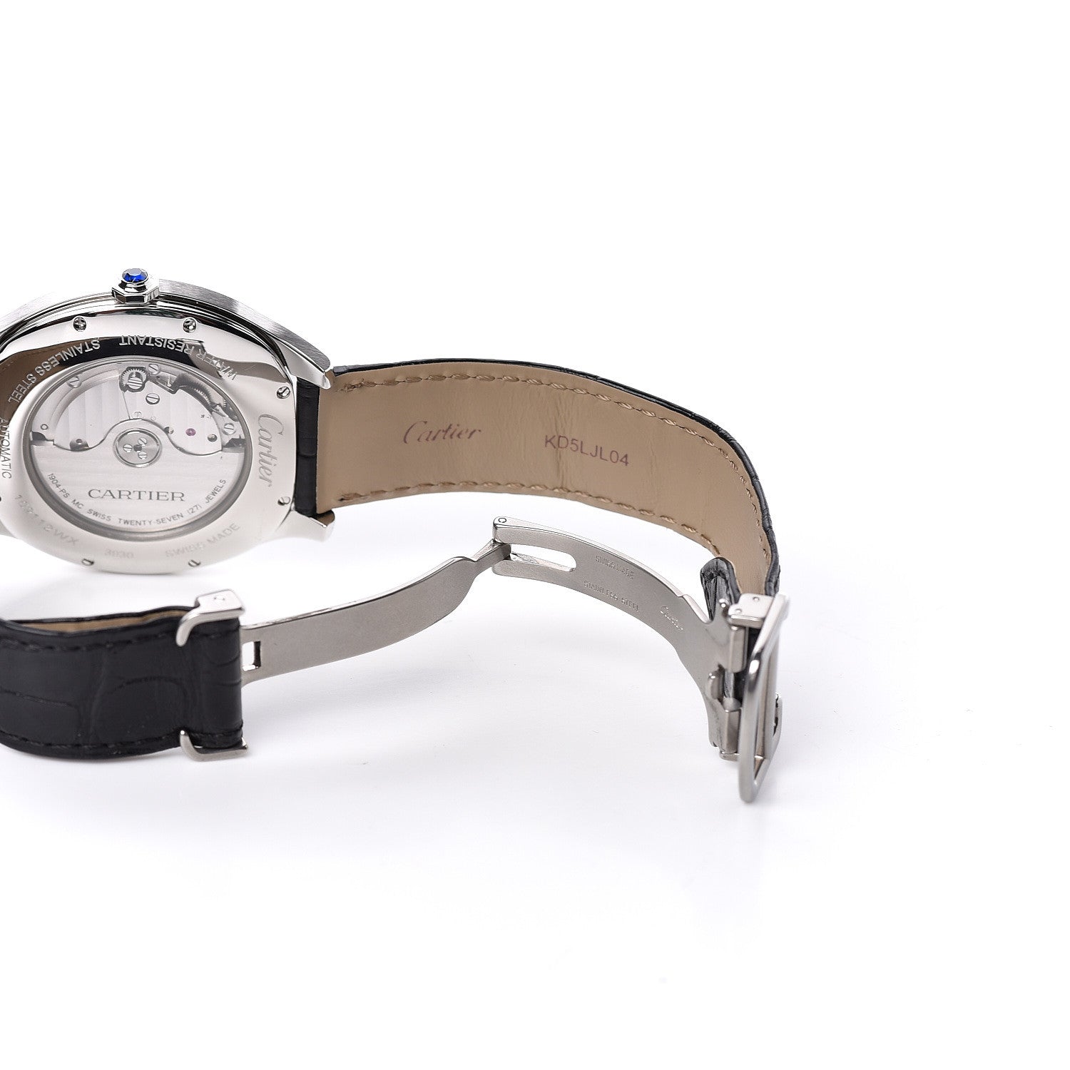 Cartier Stainless Steel Alligator 41mm Drive De Automatic Watch Black 7 of 8
