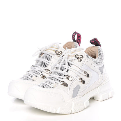 Gucci X SEGA Mesh Calfskin Suede Womens Flashtrek Sneakers 35.5 Great White 3 of 16