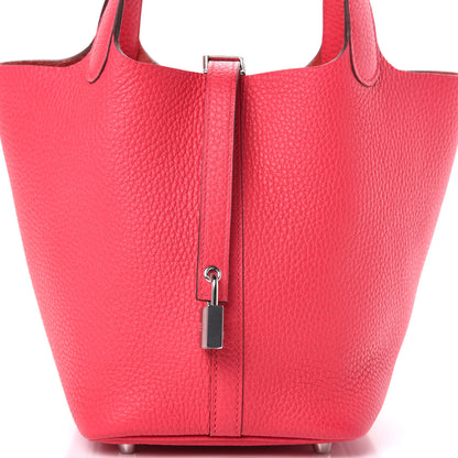Hermes Taurillon Clemence Picotin Lock 18 PM Rose Extreme 7 of 10
