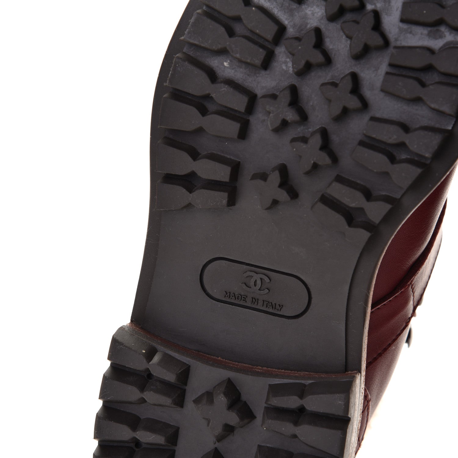 Chanel Shearling Calfskin Lace Up Short Boots 37.5 Red 7 of 7